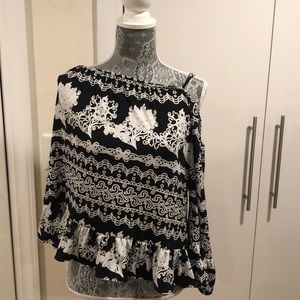 Black & White off the shoulder blouse